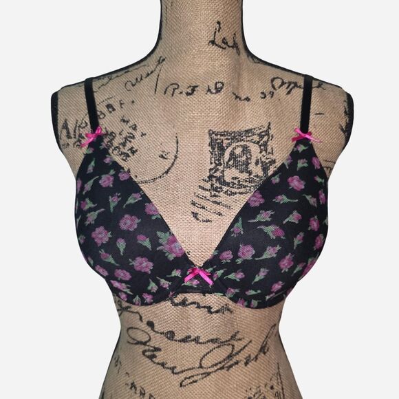 Betsey Johnson Intimates Floral Mesh Bra Size 34C - Picture 1 of 2